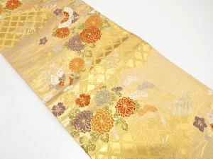 光悦垣に蝶・菊・秋草模様織り出し袋帯